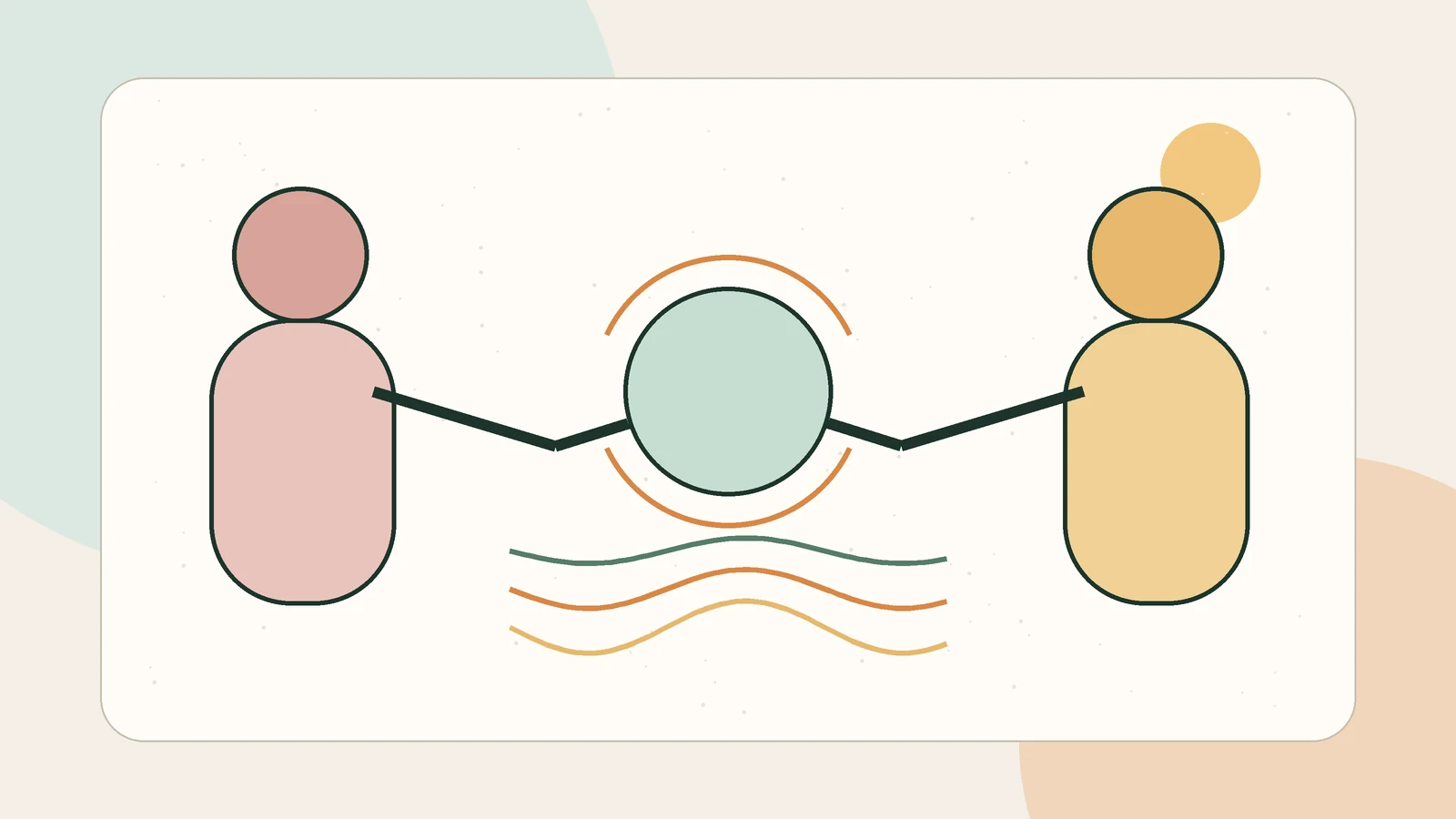 Illustration éditoriale de deux personnes guidant un exercice de respiration en sophrologie