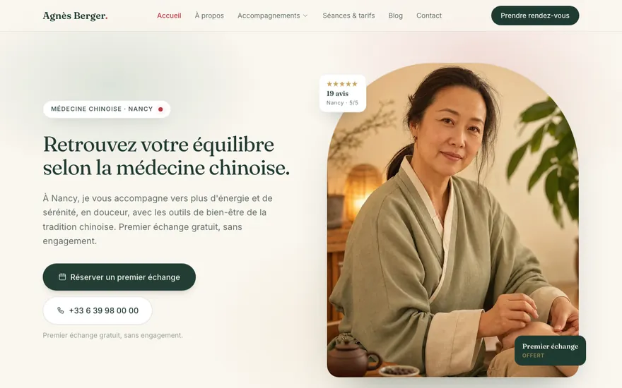 Site de médecine chinoise à Nancy, ambiance Cocon : chaleureux, arrondi