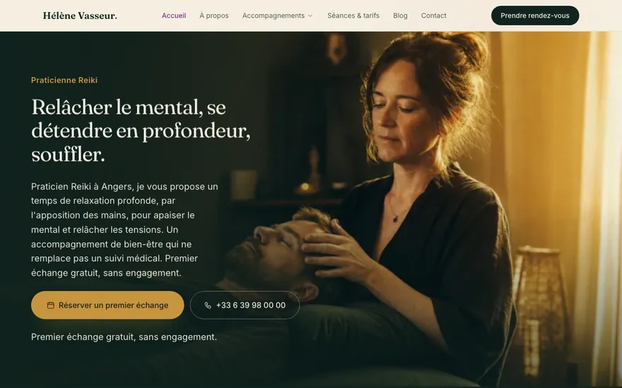 Site de reiki à Angers, ambiance Cinématique : immersif, plein cadre