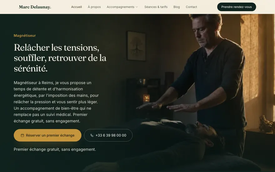 Site de magnétiseur à Reims, ambiance Cinématique : immersif, plein cadre