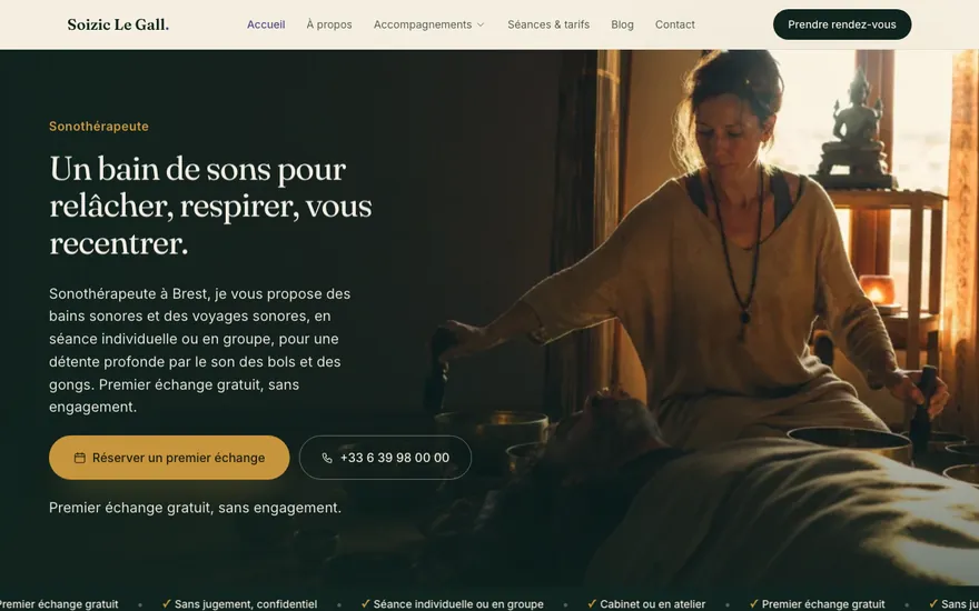 Site de sonothérapie à Brest, ambiance Cinématique : immersif, plein cadre